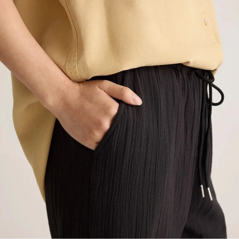 NWT Quince Gauze Beach Pants – Black – Size XL 29” Inseam